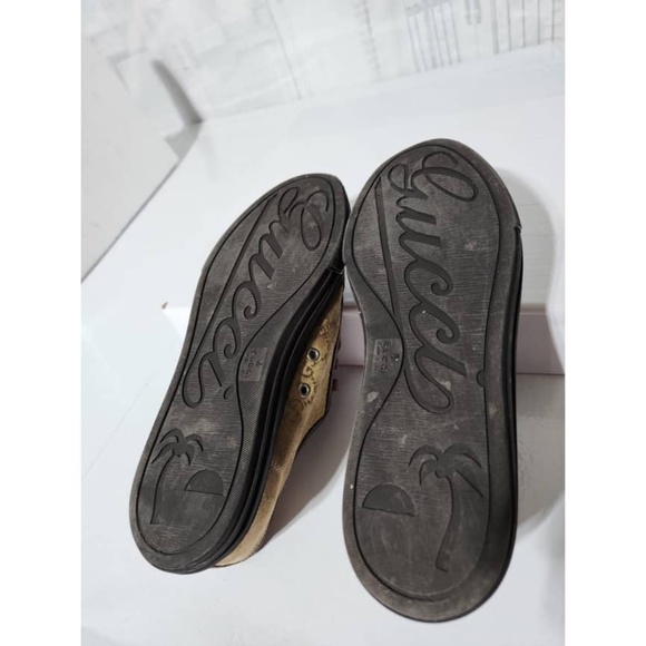 Authentic Gucci Leather And Monogram Canvas Lace Up Sneakers Brown/Beige Size 7. - Picture 13 of 16